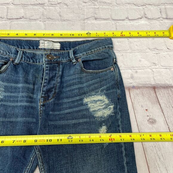 Free People Women Distressed Ankle Jeans Size 25 Blue Denim B363 -30 - Picture 3 of 16
